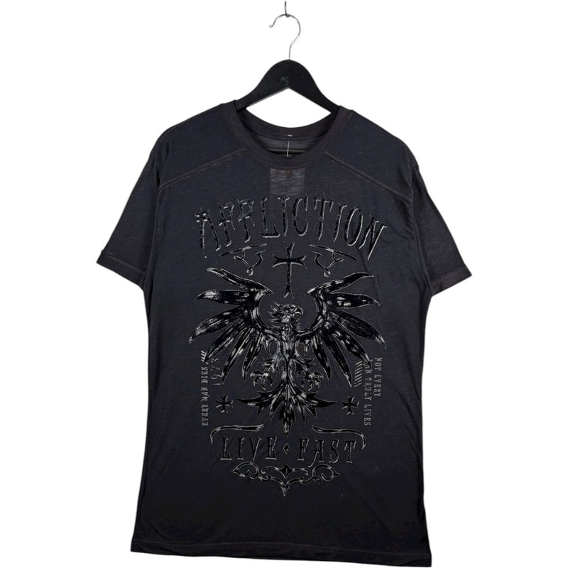 Vintage Affliction Live Fast Monochrome Print T-Shirt