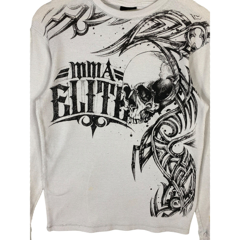 Vintage MMA Elite Skull Tribal Thermal Long Sleeve T-Shirt