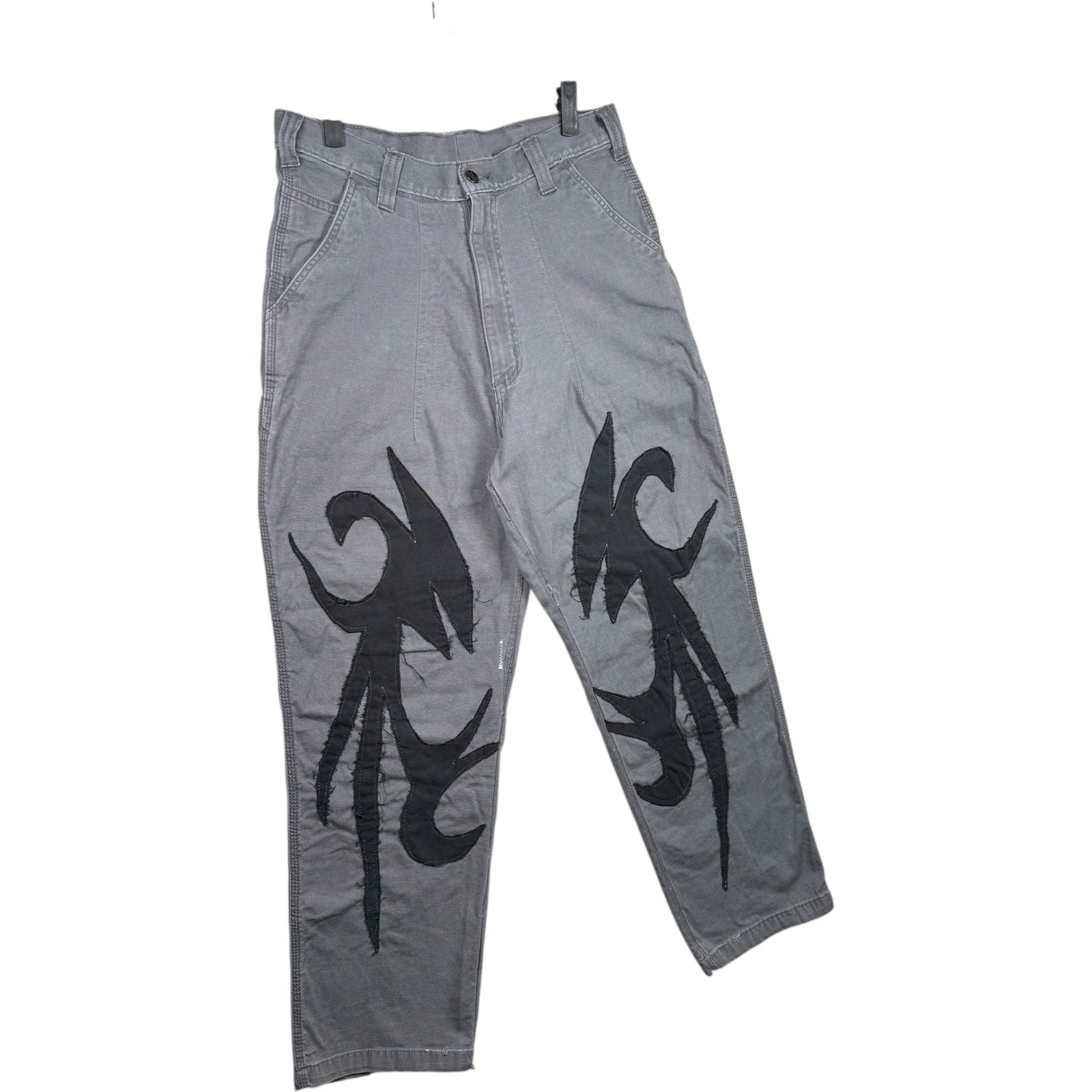Vintage Carhartt Tribal Flame Patchwork Carpenter Pants 44