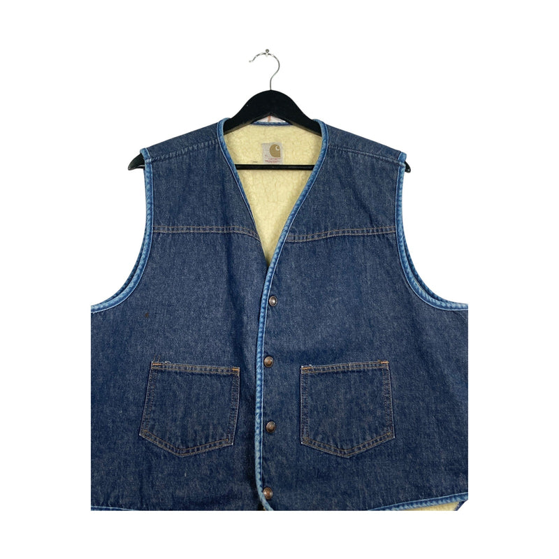 Vintage Carhartt Denim Sherpa Lined Vest