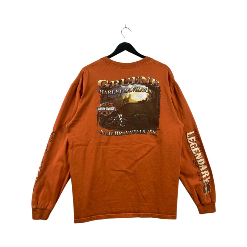 Vintage Harley Davidson Gruene Texas Long Sleeve T-Shirt