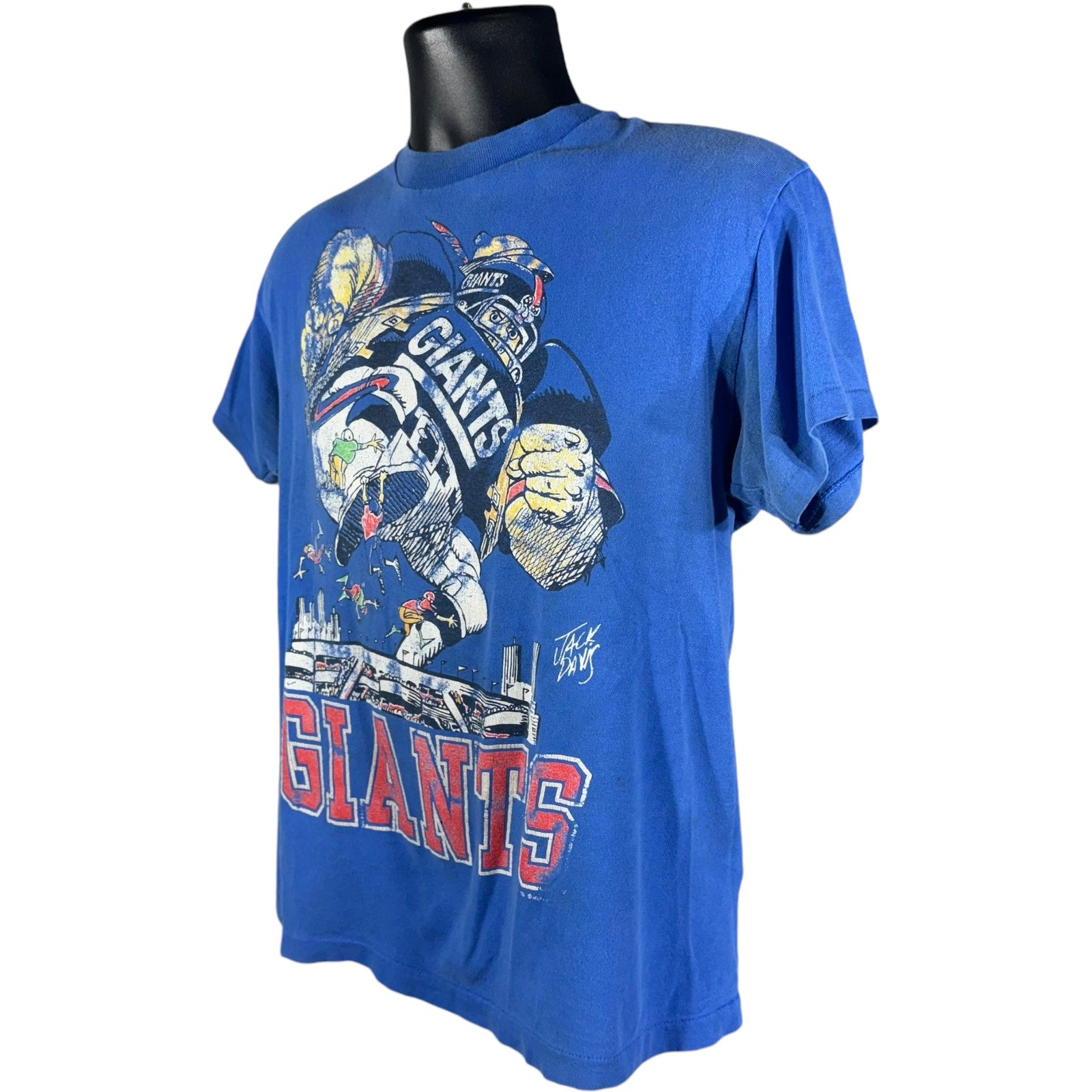 Vintage New York Giants Jim Davis Cartoon Art NFL Tee 90s