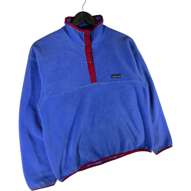 Vintage Women's Patagonia 1/4 Snap Button Mini Logo Fleece