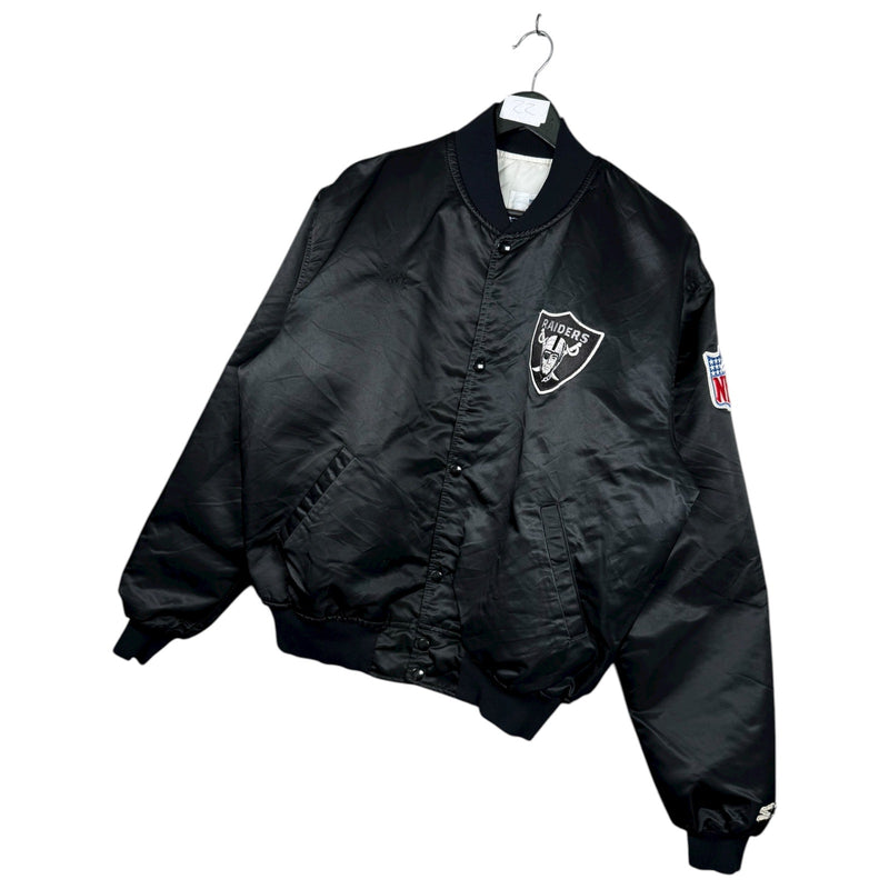 Vintage Starter Raiders NFL Satin Bomber Jacket