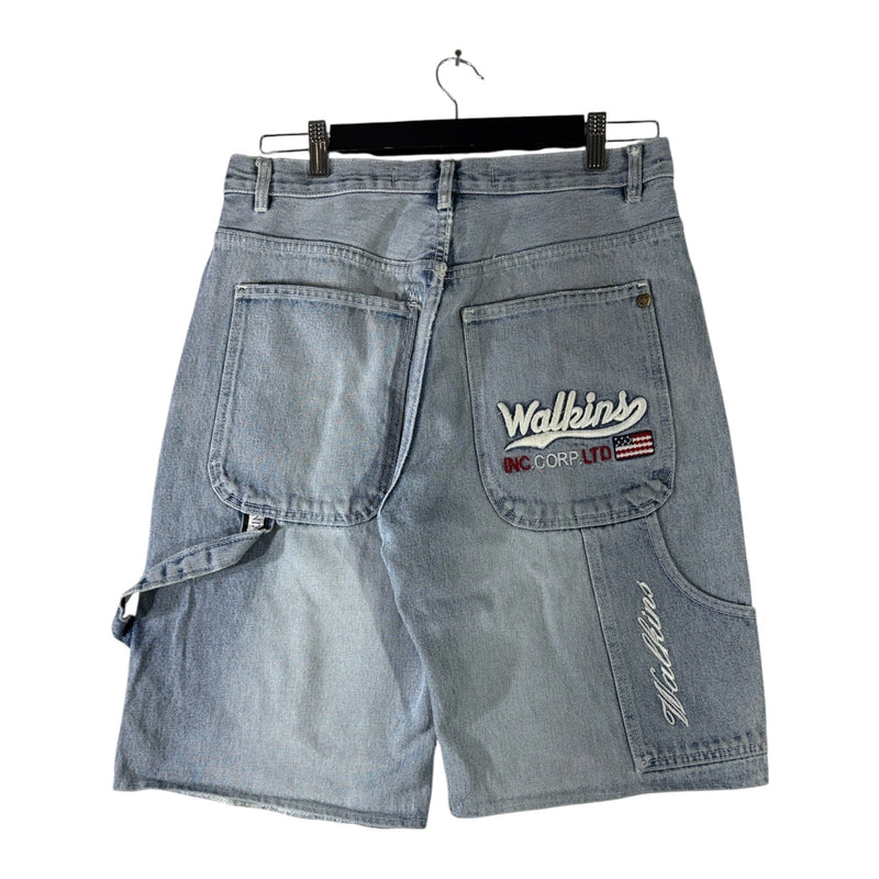 Vintage Ted Walkins Embroidered Denim Carpenter Shorts 32