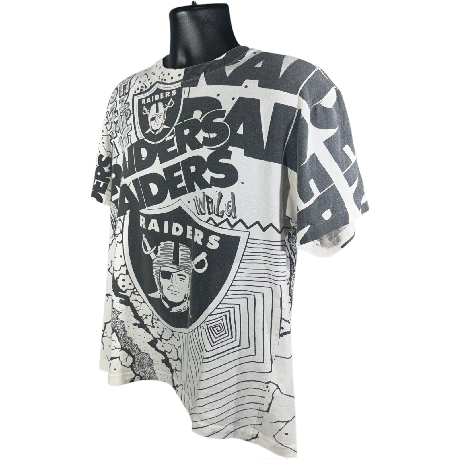 Vintage Los Angeles Raiders NFL All Over Print Tee