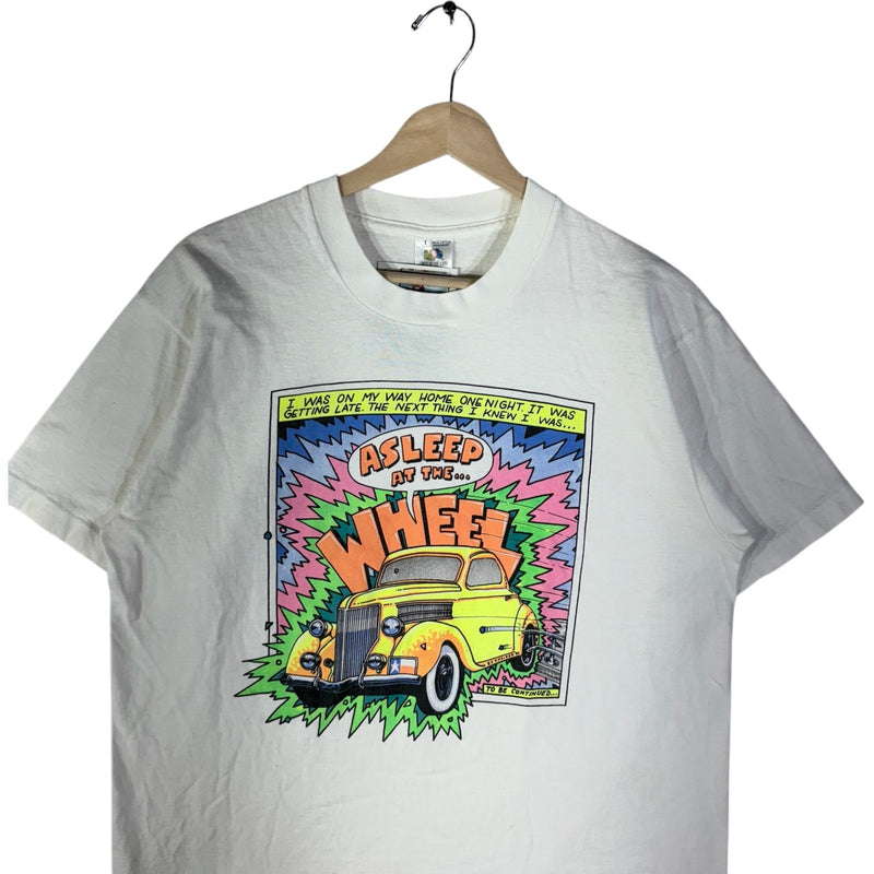 Vintage Asleep At The Wheel Car Comic Tee