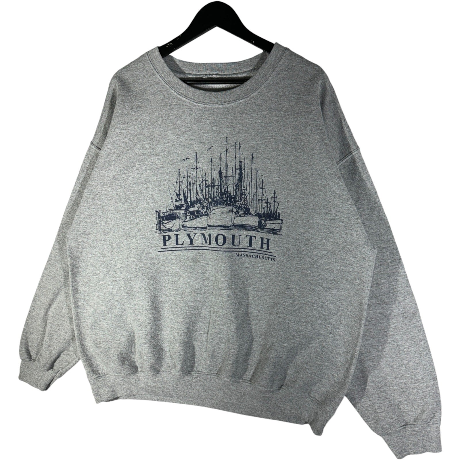 Vintage Plymouth Massachusetts Boats Souvenir Crewneck