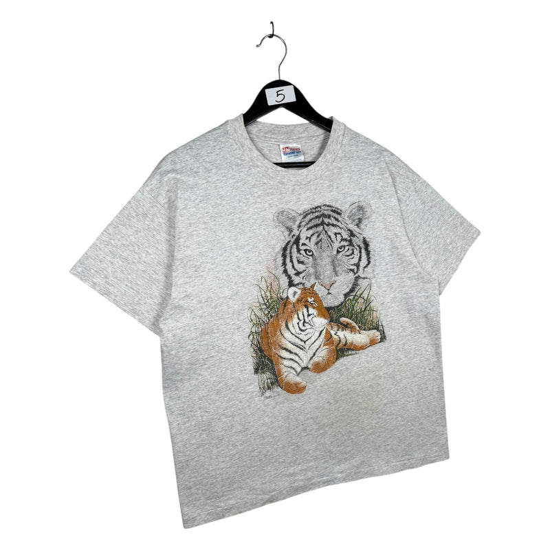 Vintage Tiger and Cub Wildlife Graphic T-Shirt