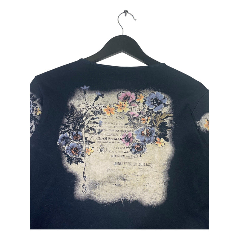 Vintage Women's Rose Thomas Floral 3/4 Sleeve