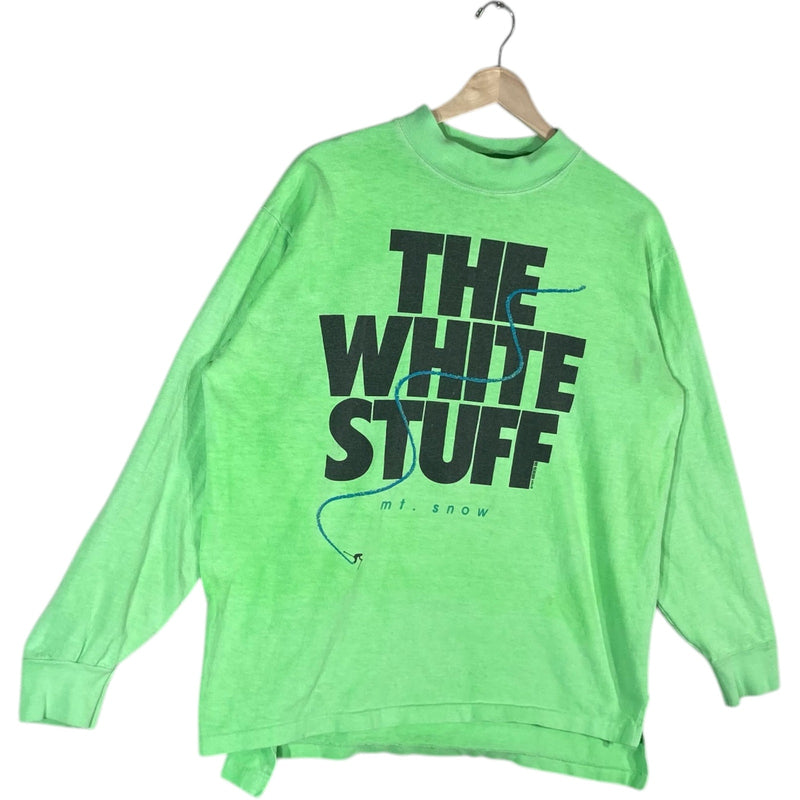 Vintage"The White Stuff" Mt. Snow Spellout Long Sleeve 90s