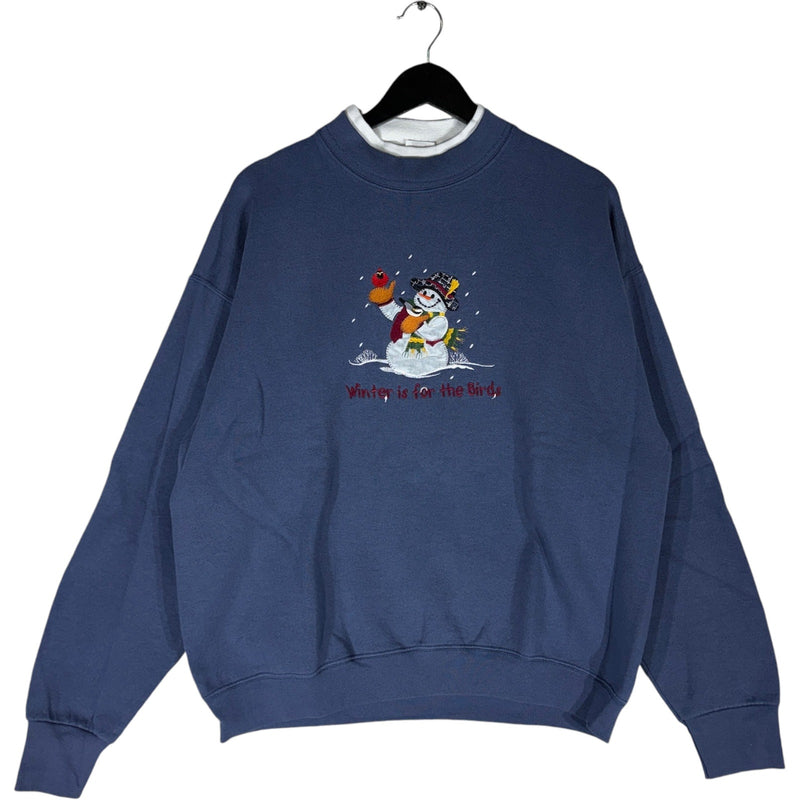 Vintage Snow Man "Winter Is For The Birds" Crewneck 90s