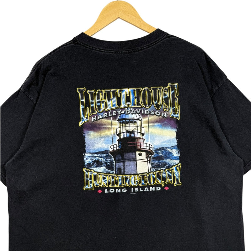 Vintage Harley Davidson Lighthouse Graphic T-Shirt