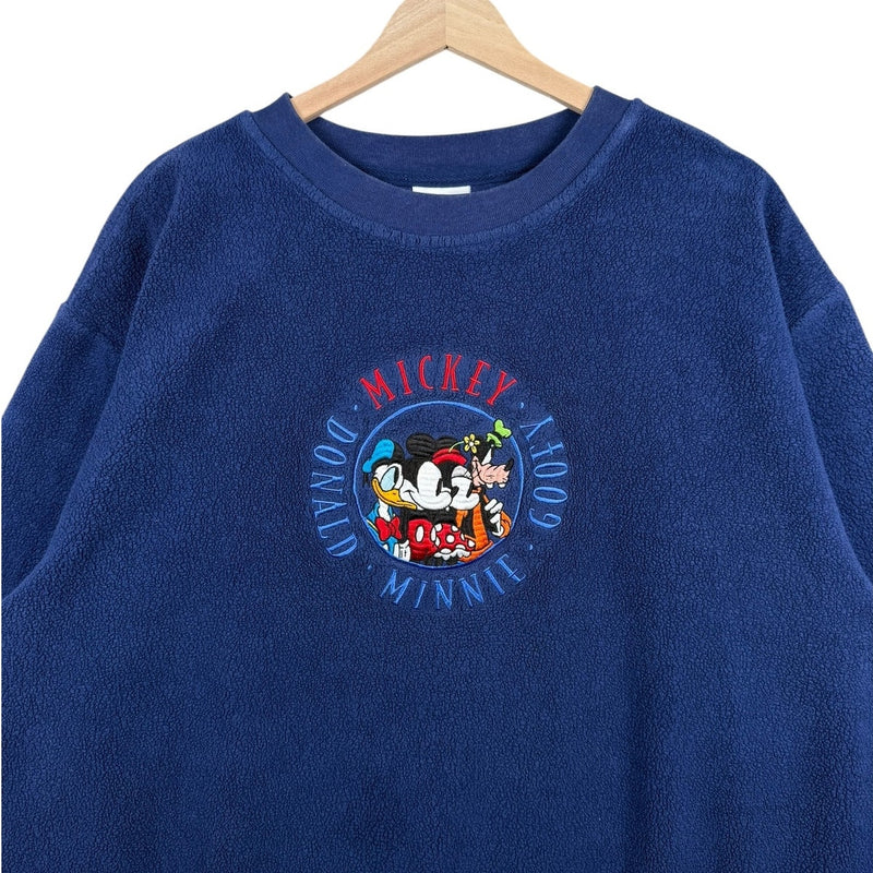 Vintage Disney Embroidery Mickey Minnie Donald Goofy Crewneck