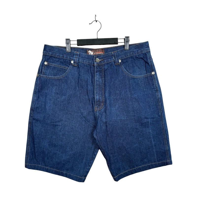 Vintage Straight Med-Wash Bermuda Jean Denim Shorts 38