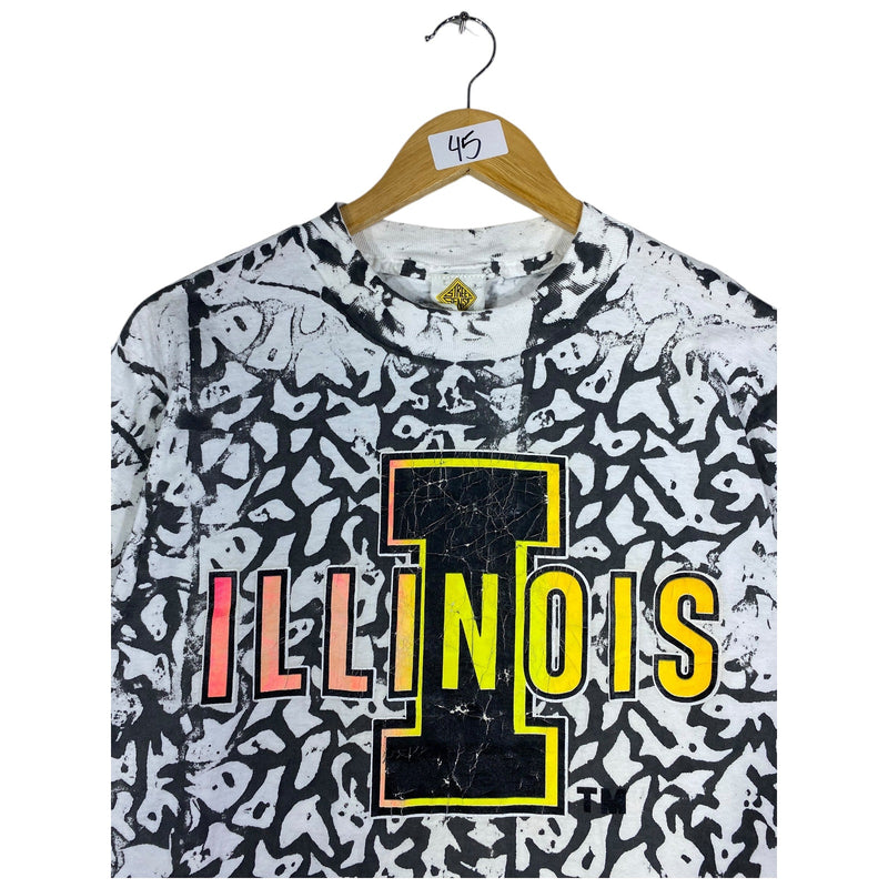 Vintage Illinois Allover Print T-Shirt