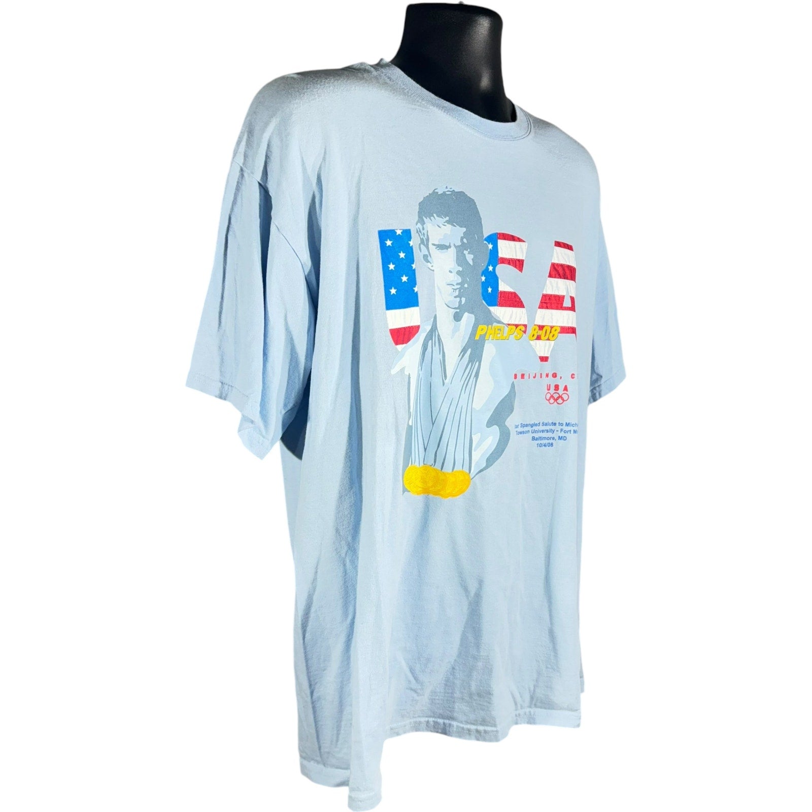 Vintage USA Olympics Michael Phelps Gold "8 in 08" Tee