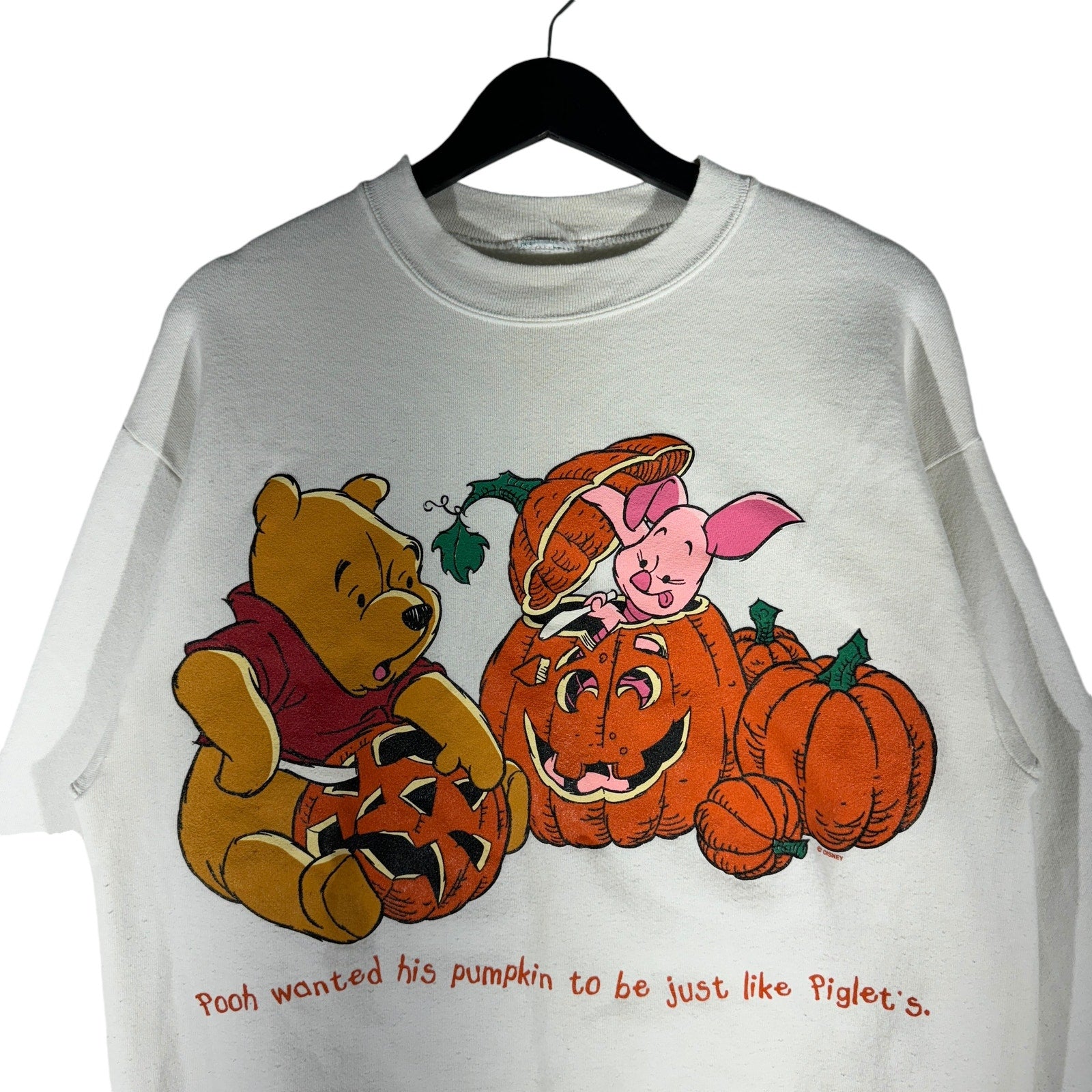 Vintage Pooh & Piglet with Pumpkins Crewneck