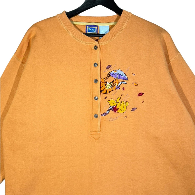 Vintage Disney Winnie the Pooh 1/2 Button-up Graphic Long Sleeve