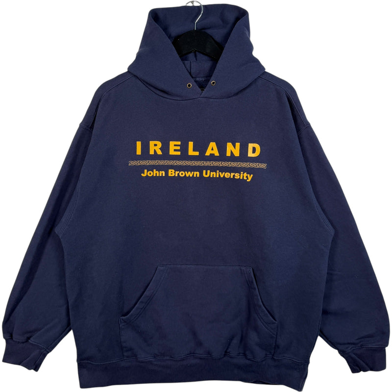 Vintage John Brown University Ireland Spellout Pullover Hoodie