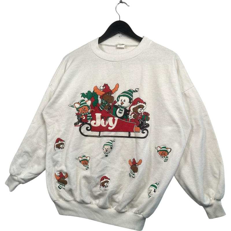 Vintage Joy To The World Christmas Animals Crewneck