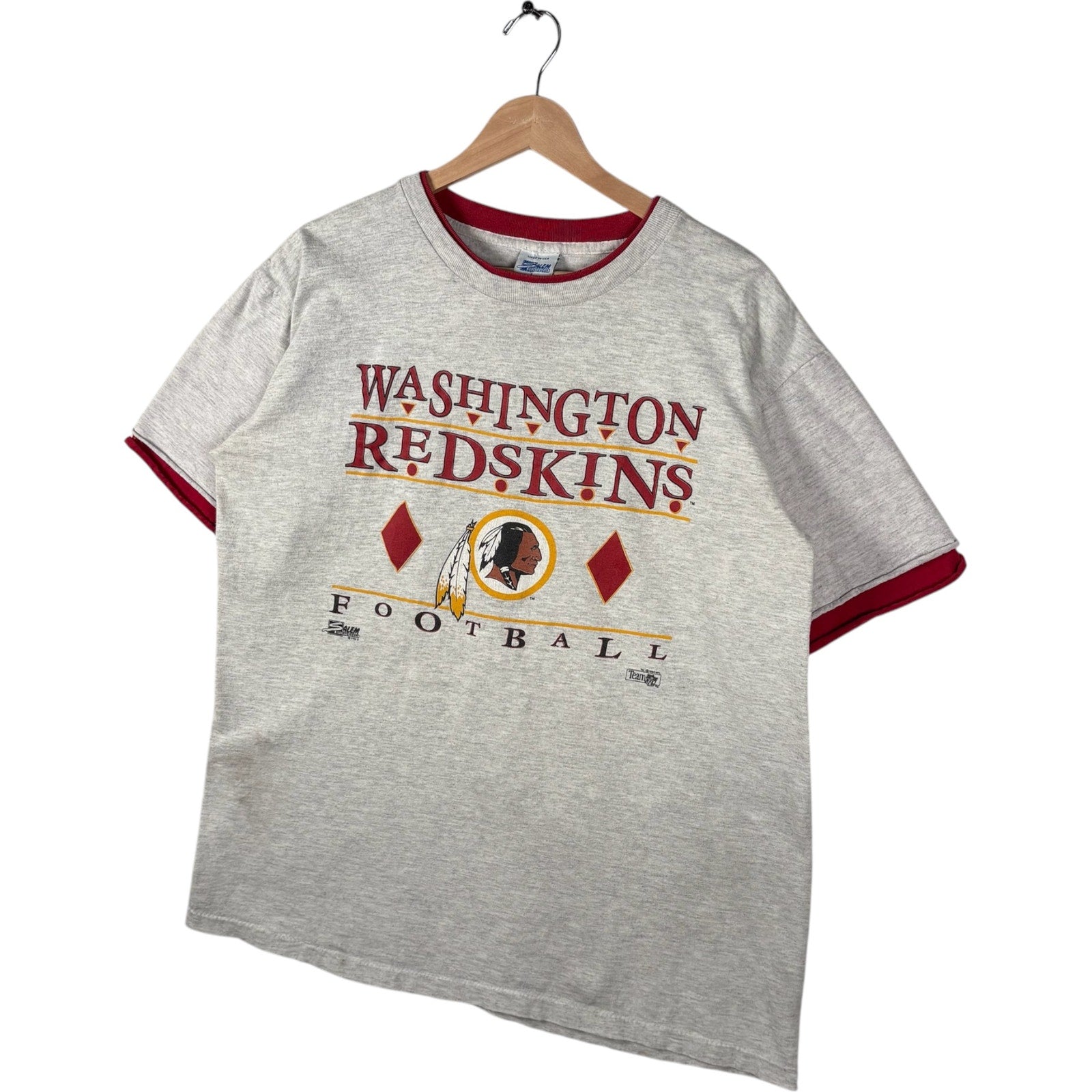 Vintage Salem Washington Redskins Chest Spellout Logo NFL Tee