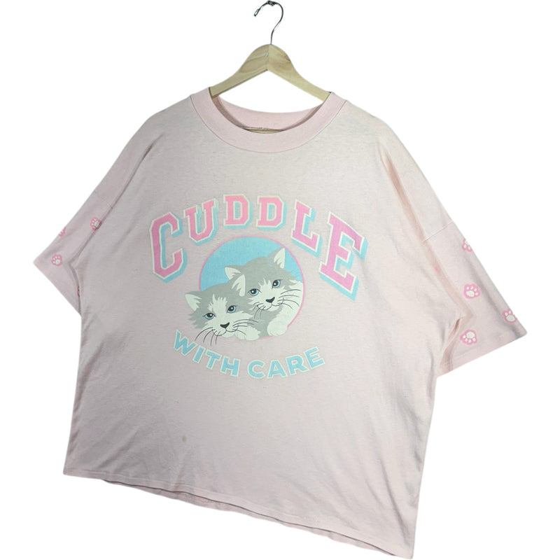 Vintage "Cuddle With Care" Cats Tee