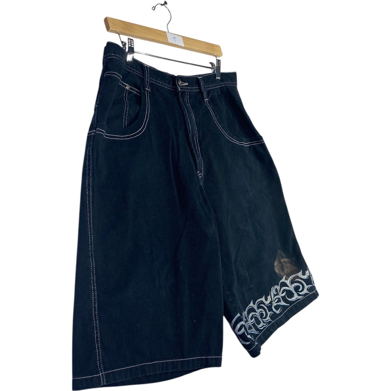 Vintage Ignition Tribal Embroidered Denim Shorts 36
