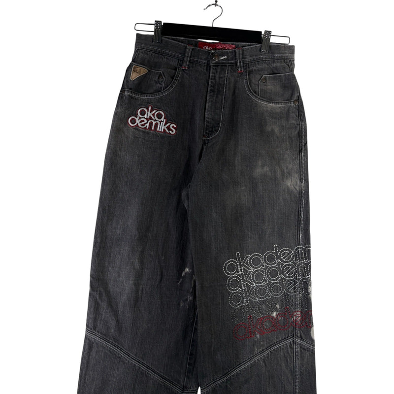Women's Vintage Akademiks Embroidered Wide Leg Jeans 18