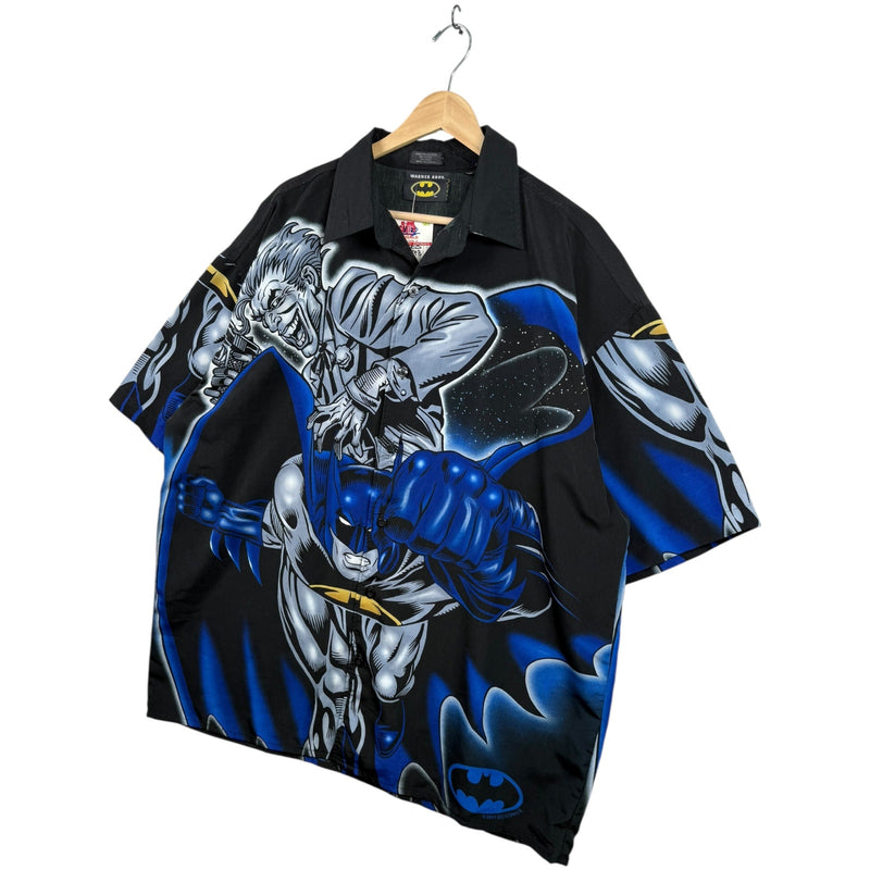 Vintage Batman Joker All Over Print Short Sleeve Button Up