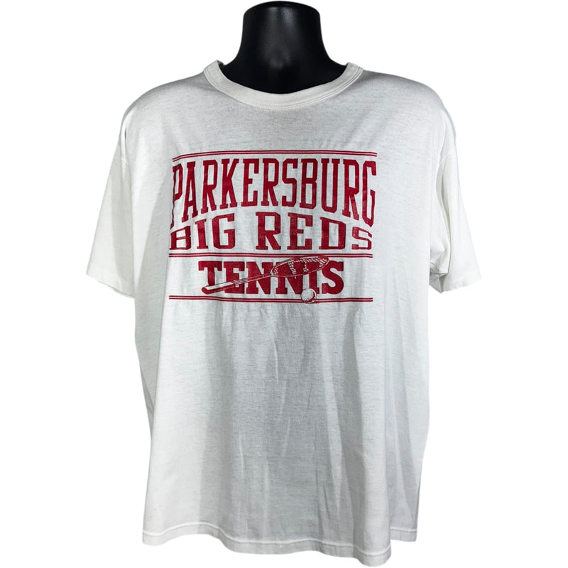 Vintage Russell Parkersburg Big Reds Tennis Spellout Tee 90s