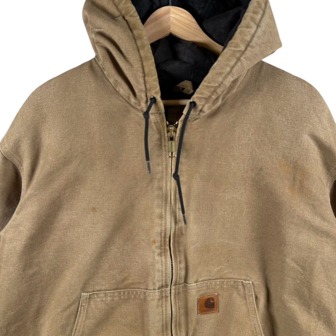 Vintage Carhartt Insulated Active Hoodie Full Zip Workwear Jacket