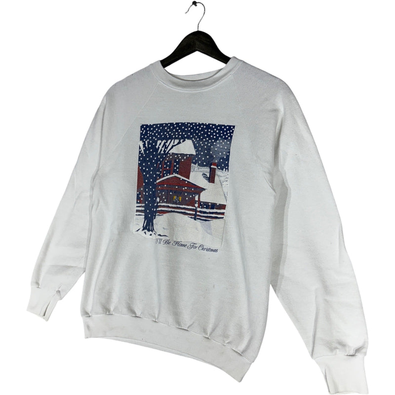 Vintage Snowy House "I'll Be Home For Christmas" Crewneck