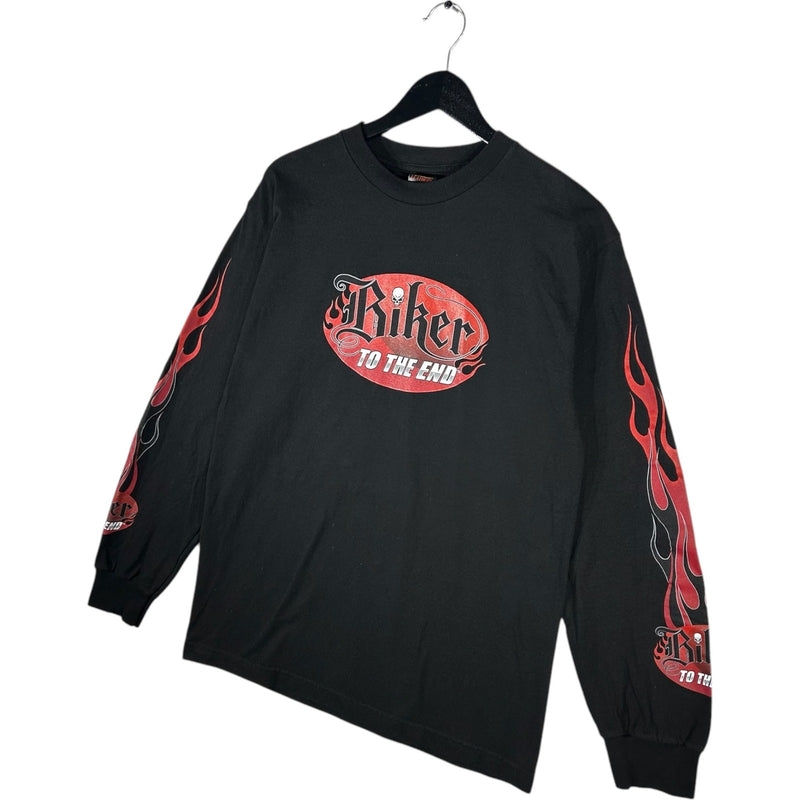 Vintage "Biker To The End" Flaming Long Sleeve