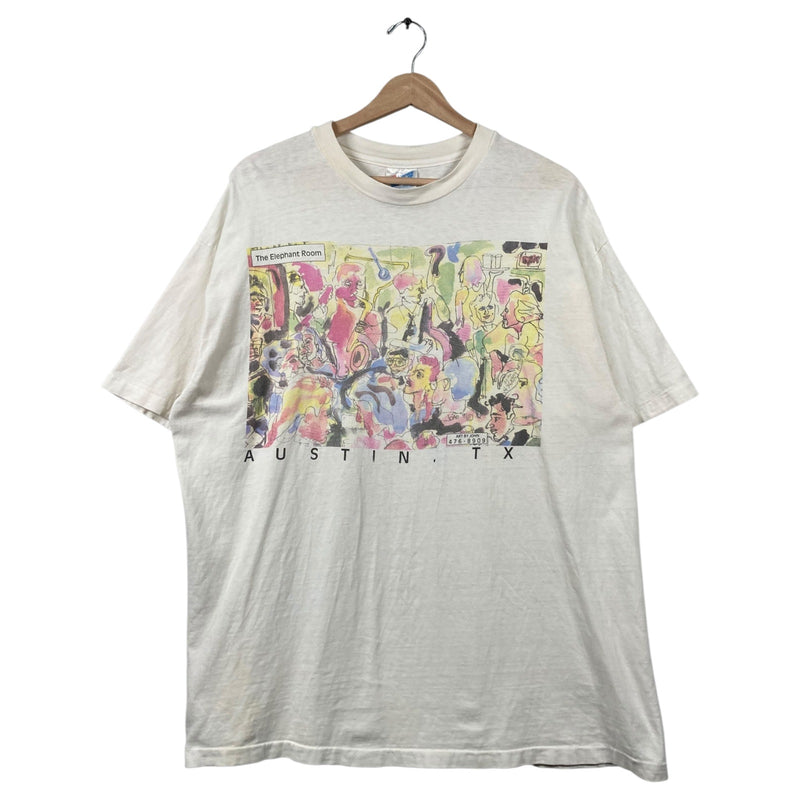 Vintage Hanes Austin Texas The Elephant Room Art Graphic T-Shirt