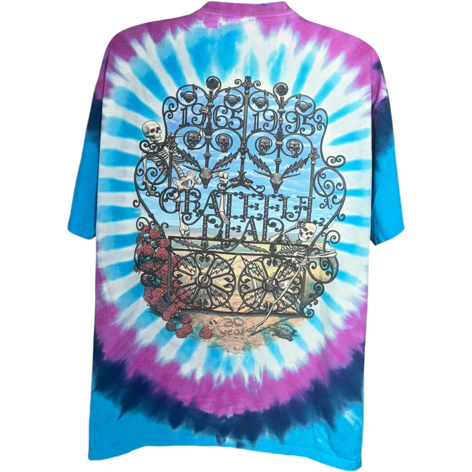 Vintage Liquid Blue Grateful Dead  "20 Years" Tie Dye Tee