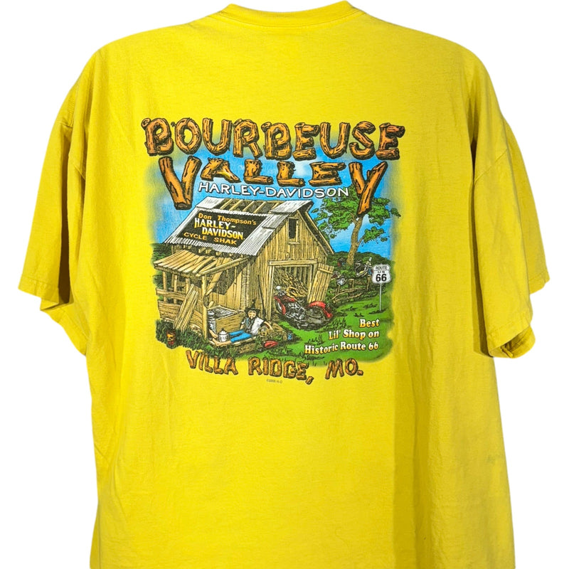 Vintage Harley Davidson Bourbeuse Valley Log Cabin Tee