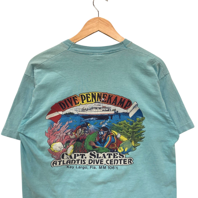 Vintage Captain Slates Atlantis Dive Center Pocket Tee