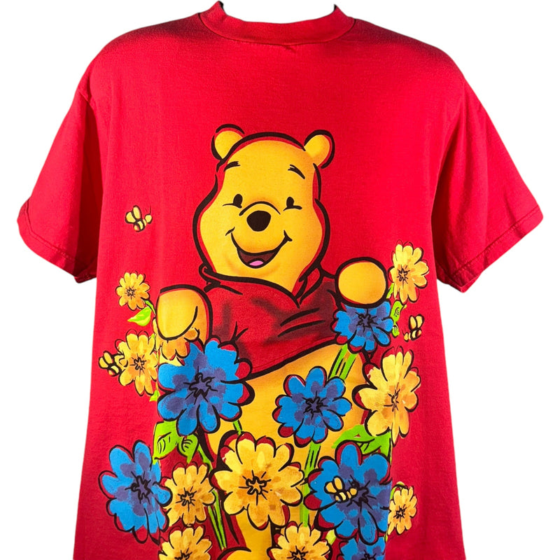 Vintage Big Face Winnie The Pooh Flower Tee