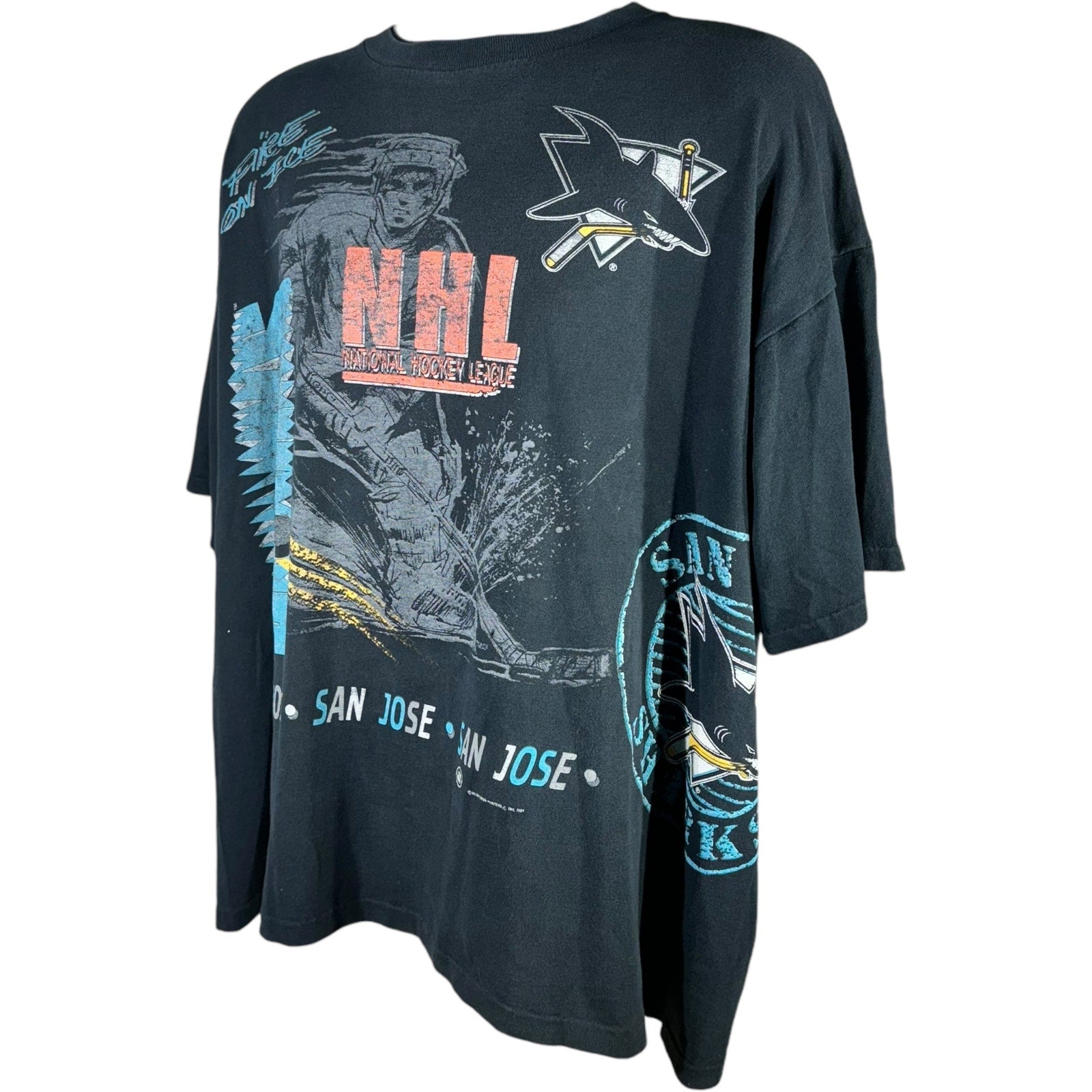 Vintage San Jose Sharks NHL AOP Tee