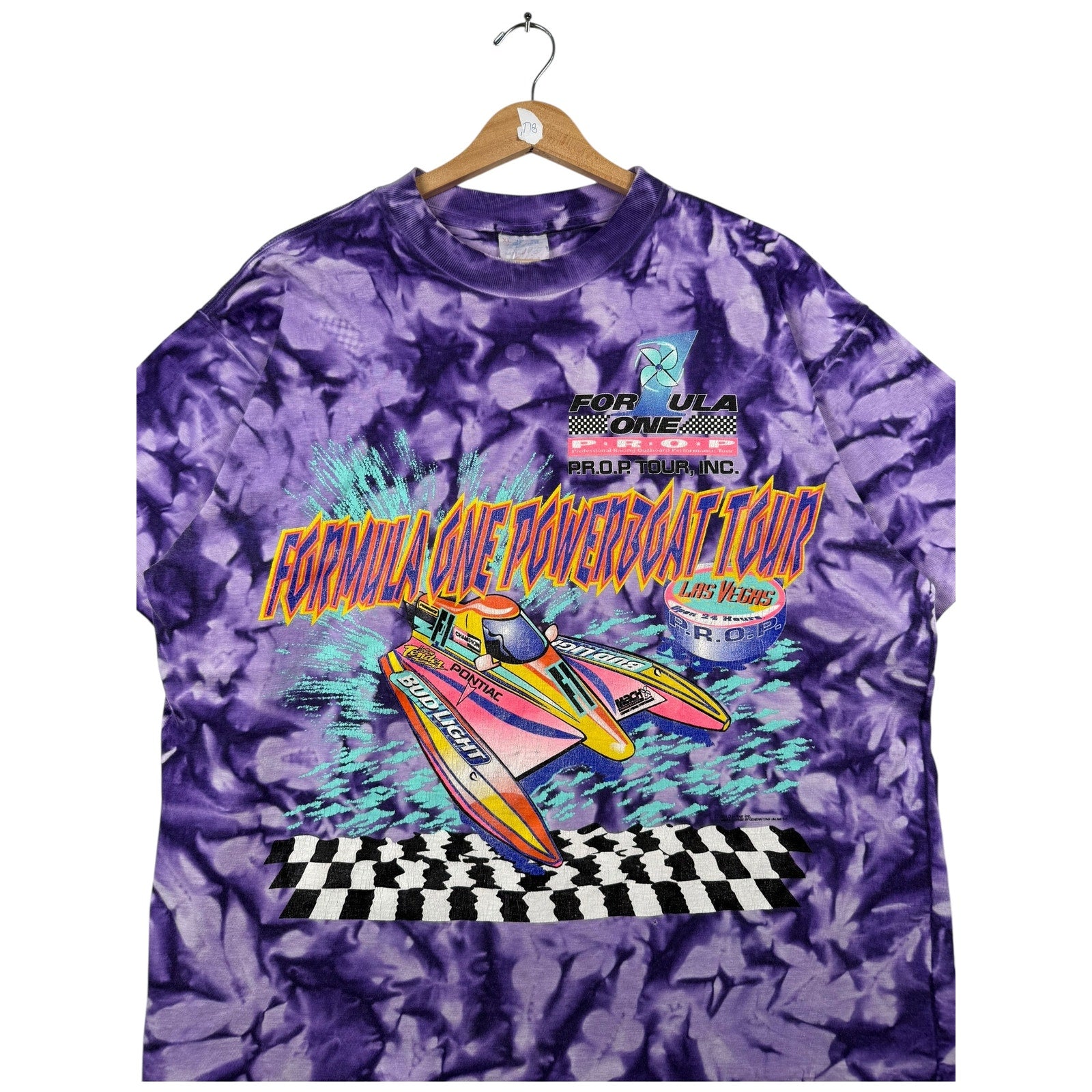 Vintage Formula One Powerboat Tour Racing Tie-Dye T-Shirt