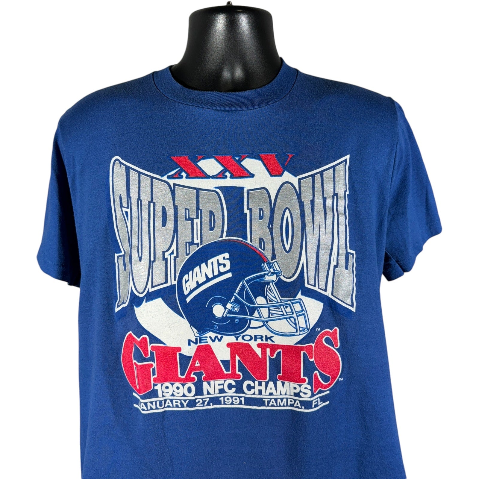 Vintage New York Giants Super Bowl 25 NFL Tee 1990