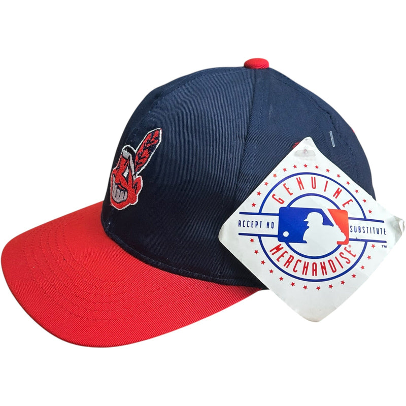 Vintage Cleveland Indians Logo Embroidered Snapback Hat NWT