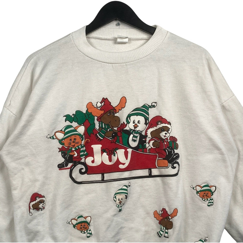 Vintage Joy To The World Christmas Animals Crewneck