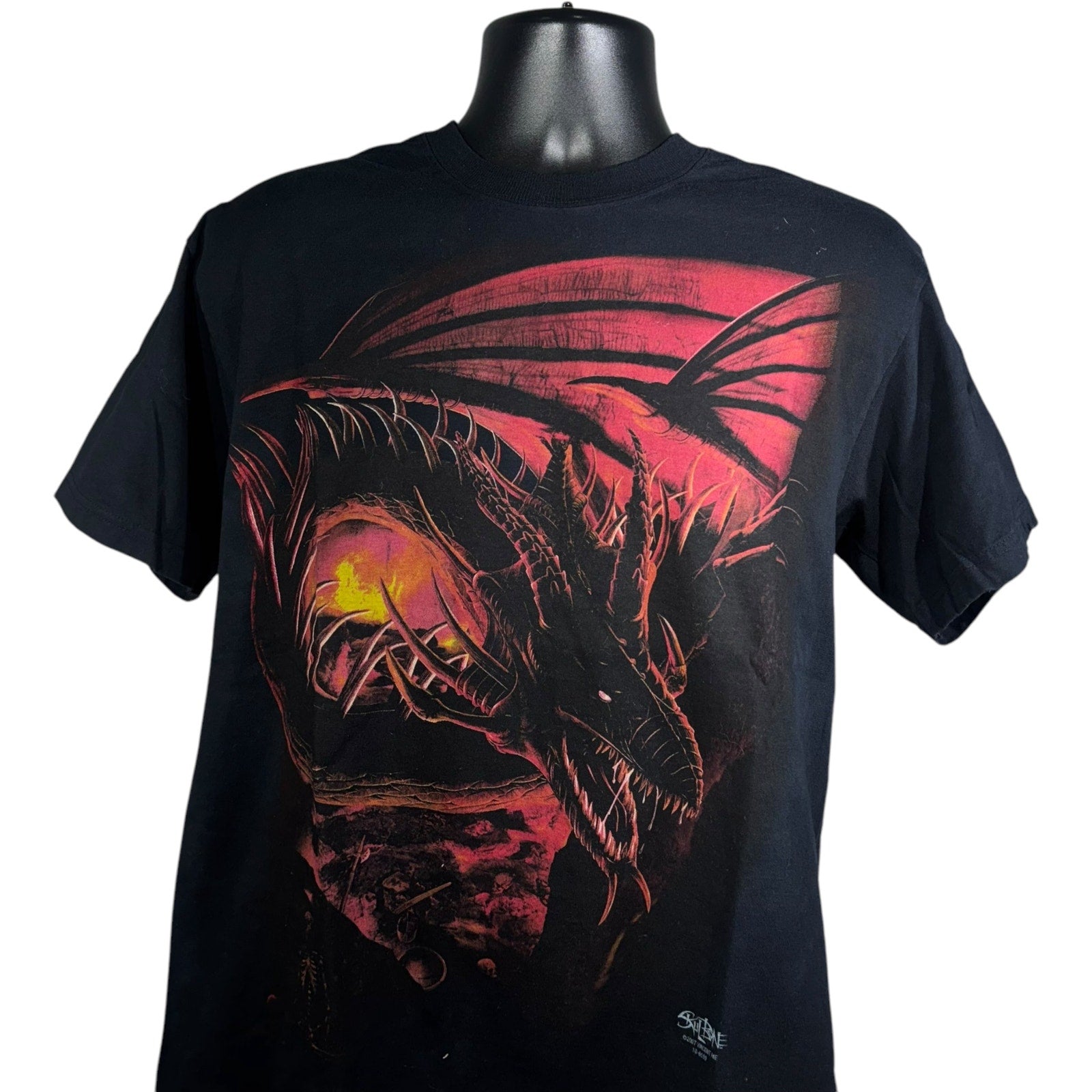 Vintage Skulbone Dragon Fantasy Art Tee 90s