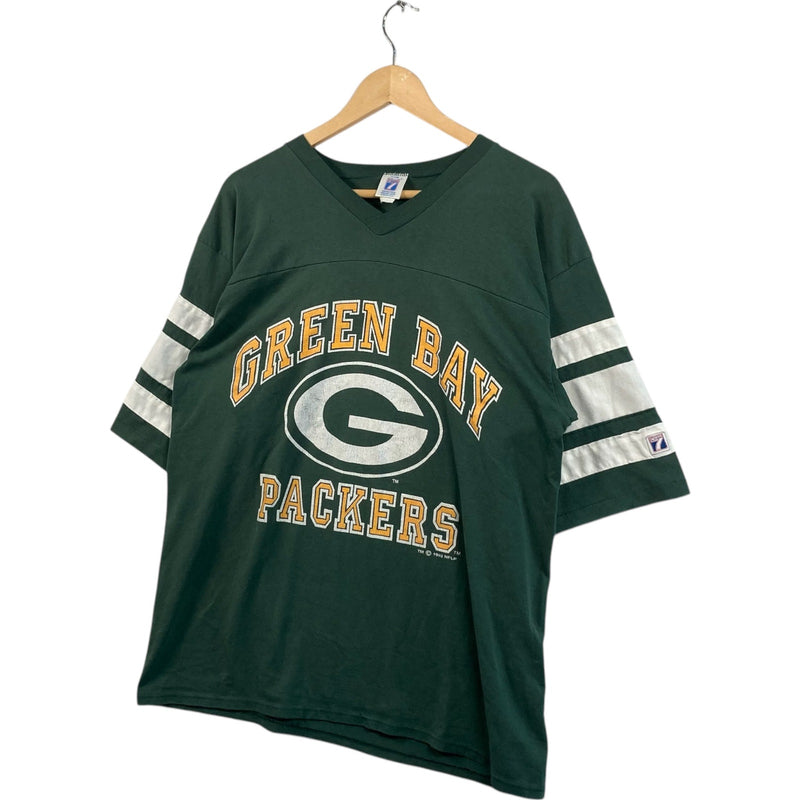 Vintage Logo 7 Green Bay Packers Spellout Football NFL Tee