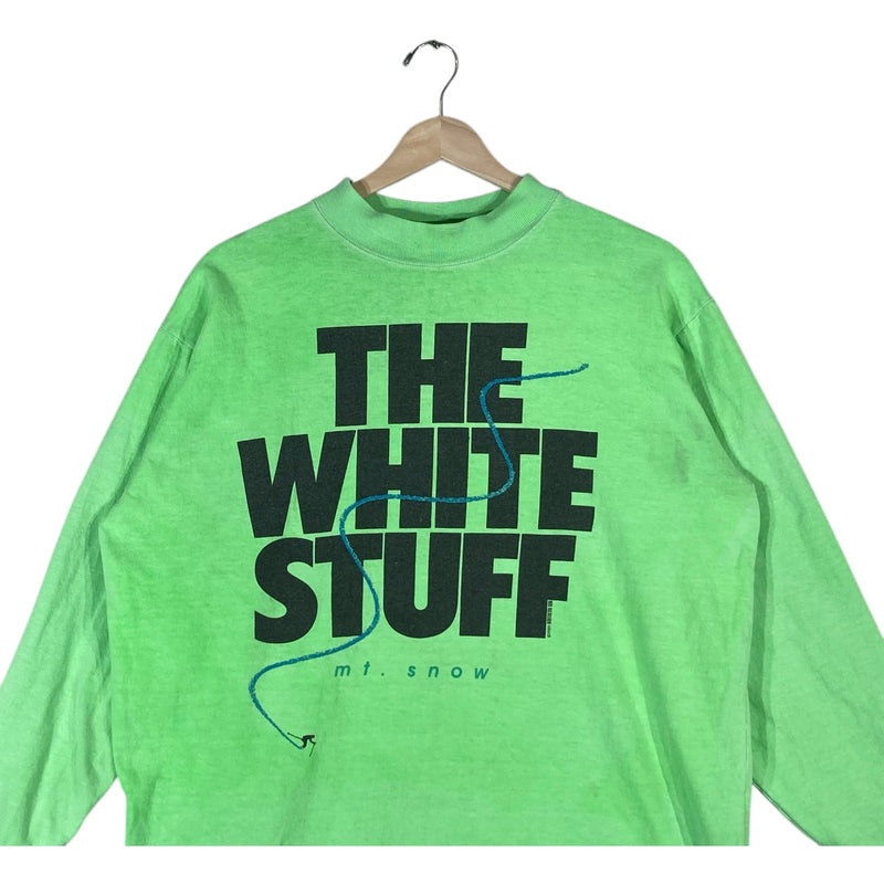 Vintage"The White Stuff" Mt. Snow Spellout Long Sleeve 90s