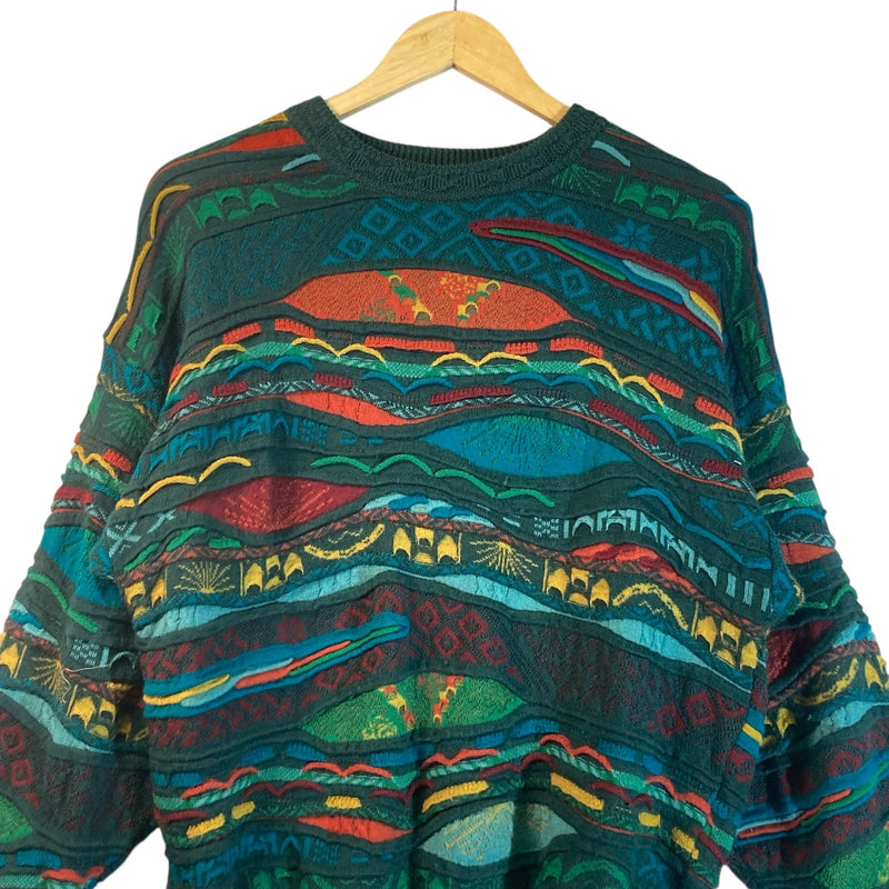 Vintage Coogi 3D Abstract Knit Sweater