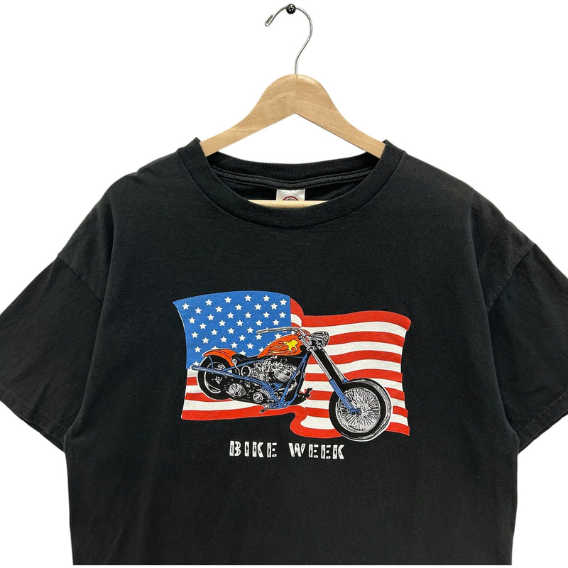 Vintage American Flag Bike Week Tee