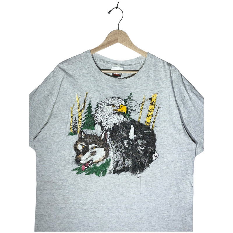 Vintage Bald Eagle Wolf Bear Graphic T-Shirt